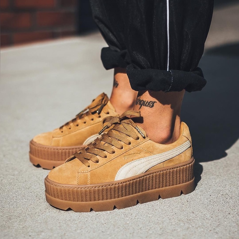 FENTY x PUMA Platform Cleated Creepers
in ‘Golden Brown’